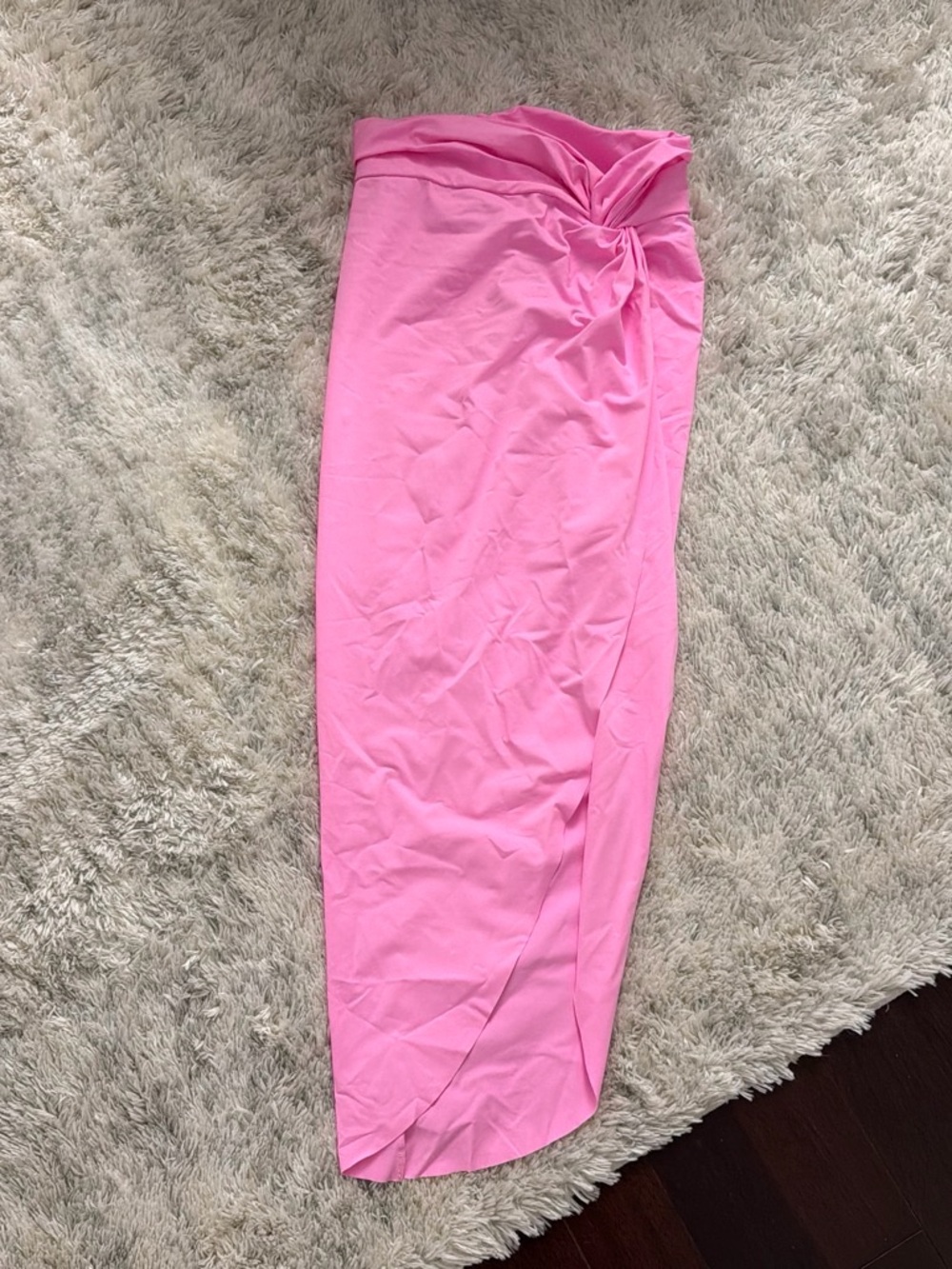 SKIMS Pink Knot-Detail Swim Sarong